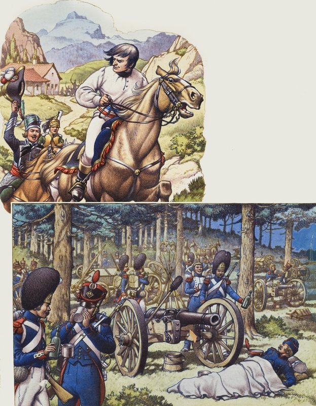 Napoleone e la Guardia Imperiale di Napoleone (gouache su carta) da Pat (1907 95) Nicolle