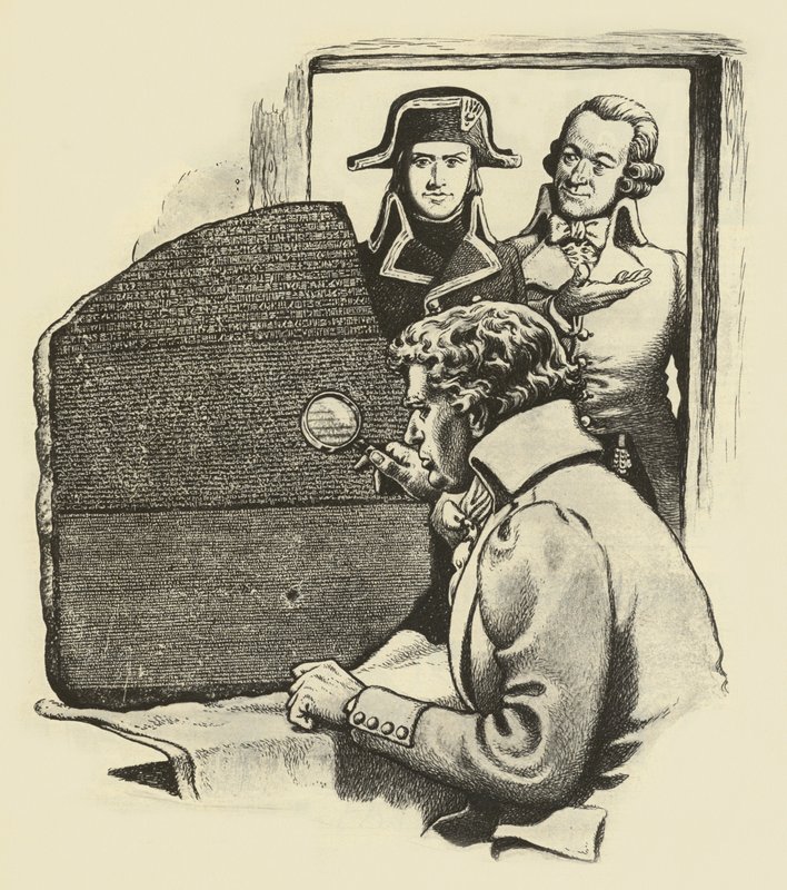 La Stele di Rosetta (litografia) da Pat (1907 95) Nicolle