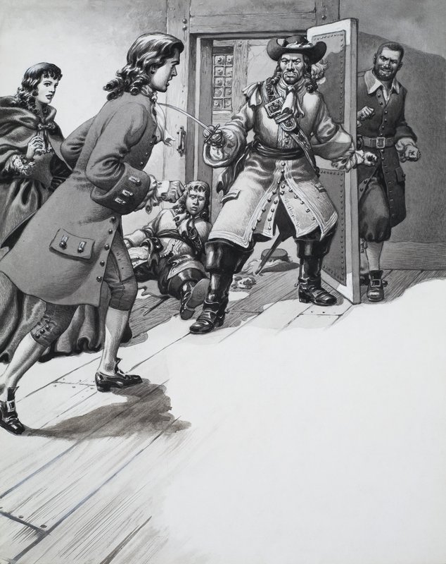 Illustrazione di una storia non identificata da Pat (1907-95) Nicolle