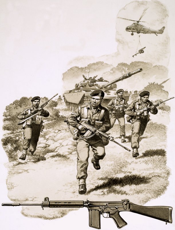 Fanteria britannica con il fucile SLR da Pat (1907 95) Nicolle