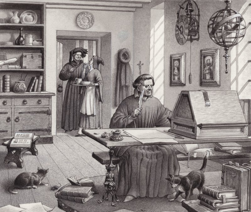 Cosimo Medici seduto nella sua casa di Firenze (gouache su carta) da Pat (1907 95) Nicolle