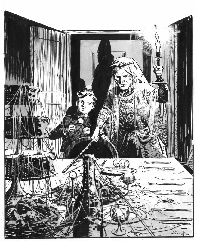 Illustrazione per Grandi speranze di Charles Dickens (penna e inchiostro) da Pat (1907 95) Nicolle