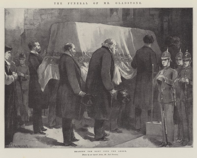 Il funerale di Mr Gladstone, portando il corpo nell