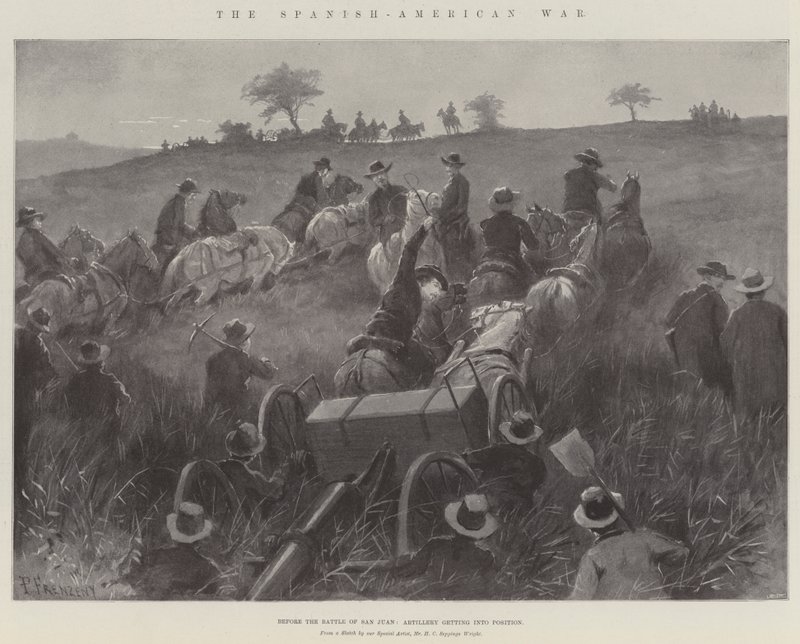 La guerra ispano-americana, prima della battaglia di San Juan, artiglieria in posizione da Paul Frenzeny