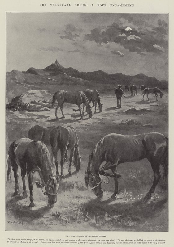 La crisi del Transvaal, un accampamento boero da Paul Frenzeny
