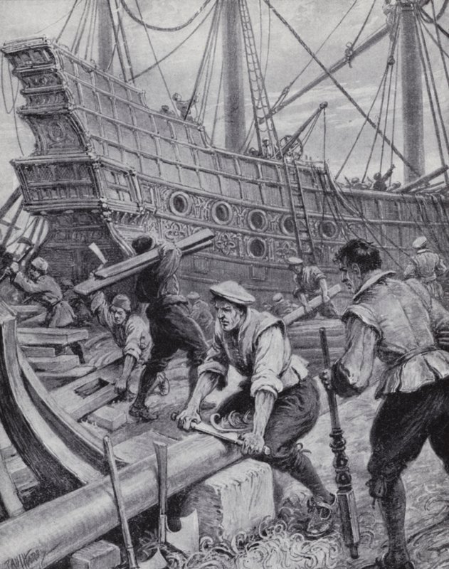 Costruzione del galeone inglese Ark Royal, l