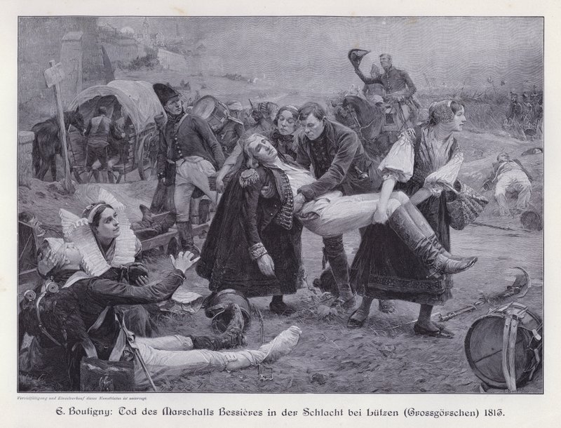 Morte del Maresciallo Bessieres alla Battaglia di Lutzen da Paul Émile Boutigny