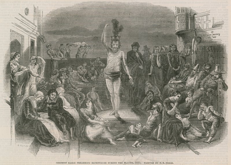 Solomon Eagle che predica il pentimento durante la peste da Paul Falconer Poole