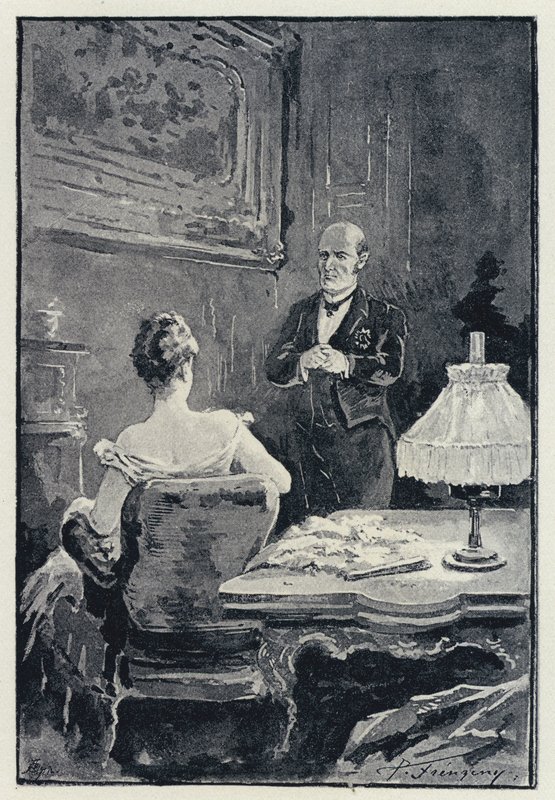 Illustrazione per Anna Karenina: Il litigio tra Anna e suo marito da Paul Frenzeny