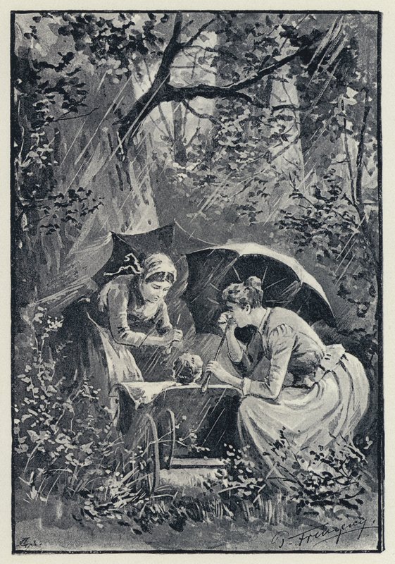 Illustrazione per Anna Karenina: La tempesta nei boschi di Kolok (litografia) da Paul Frenzeny