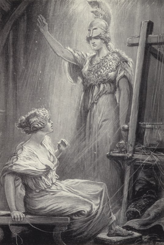 Atena e Aracne da Paul Hardy