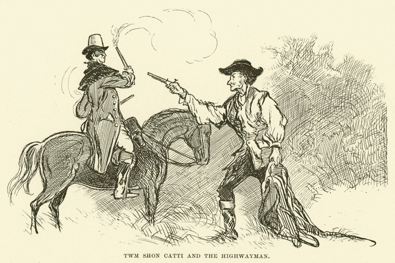 Twm Shon Catti e il bandito (incisione) da Paul Hardy