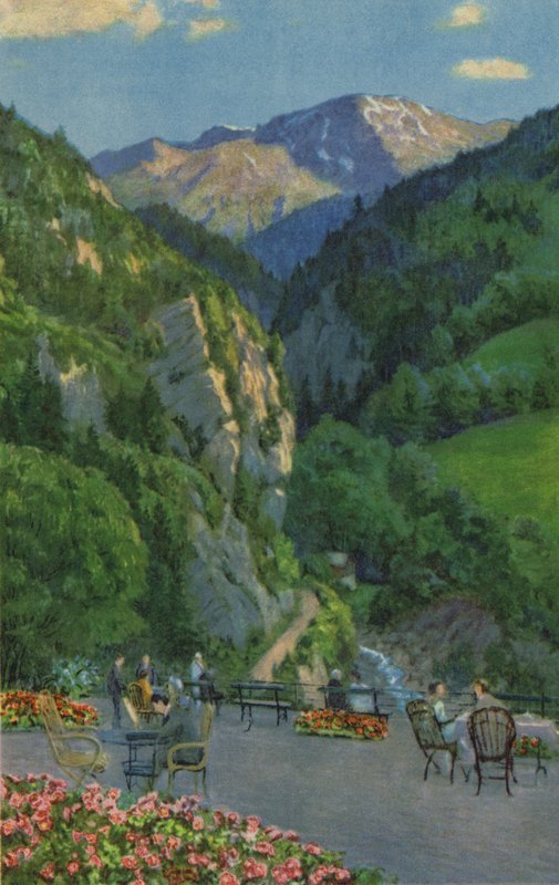 Terrazza del giardino del Kurhaus, Passugg da Paul Kutscha