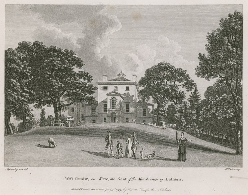 West Combe, nel Kent, la residenza della Marchesa di Lothian da Paul Sandby