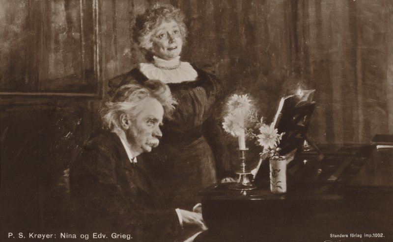 Edvard e Nina Grieg al pianoforte da Peder Severin Krøyer