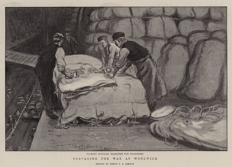 Preparativi per la guerra a Woolwich da Percy F.S. Spence
