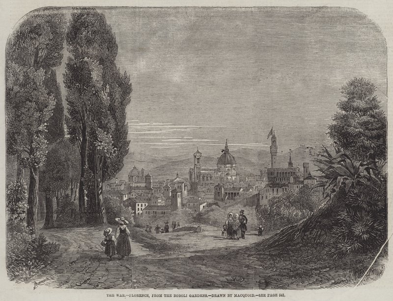 La guerra, Firenze, dai Giardini di Boboli da Percy Macquoid