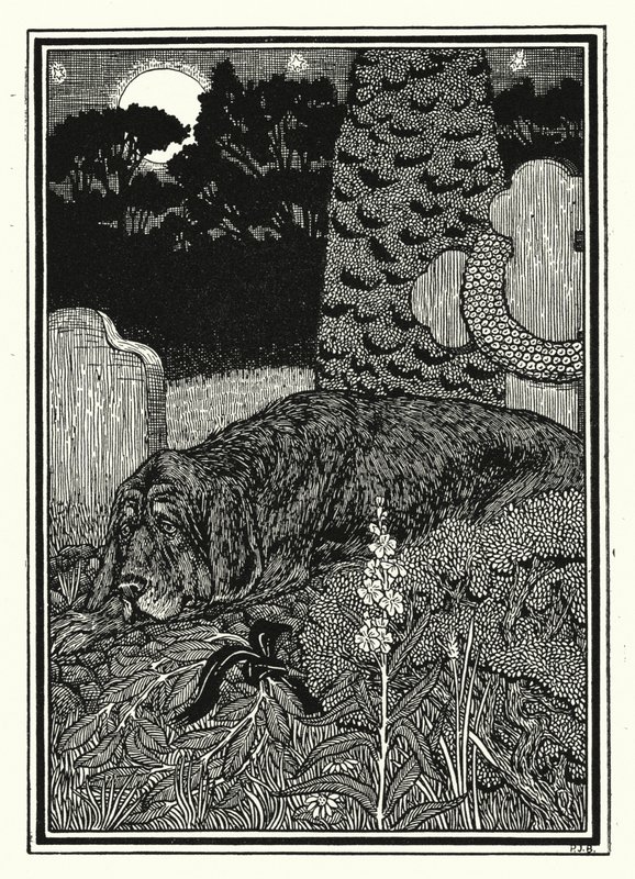 Il cane di Montargis (litografia) da Percy James Billinghurst