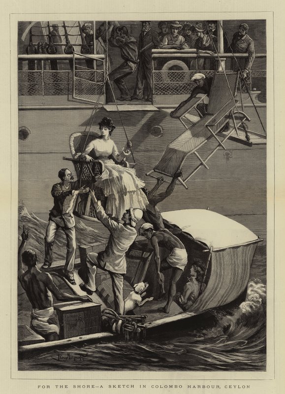 Per la riva, uno schizzo nel porto di Colombo, Ceylon da Percy Macquoid