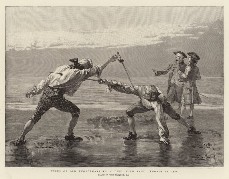 Tipi di antica scherma, un duello con spade piccole nel 1760 da Percy Macquoid