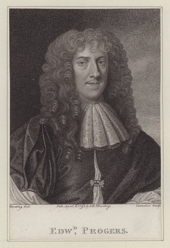 Edward Progers, Cameriere della Camera da Letto di Re Carlo II (incisione) da Peter (after) Lely