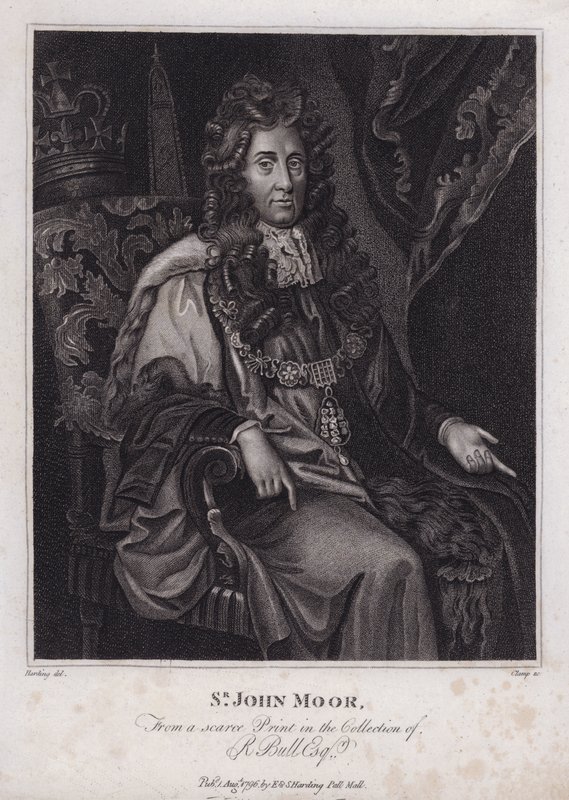 Sir John Moore, politico inglese, deputato e sindaco di Londra (incisione) da Peter (after) Lely