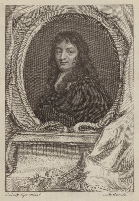 Sir William Temple, diplomatico e scrittore inglese (incisione) da Peter (after) Lely