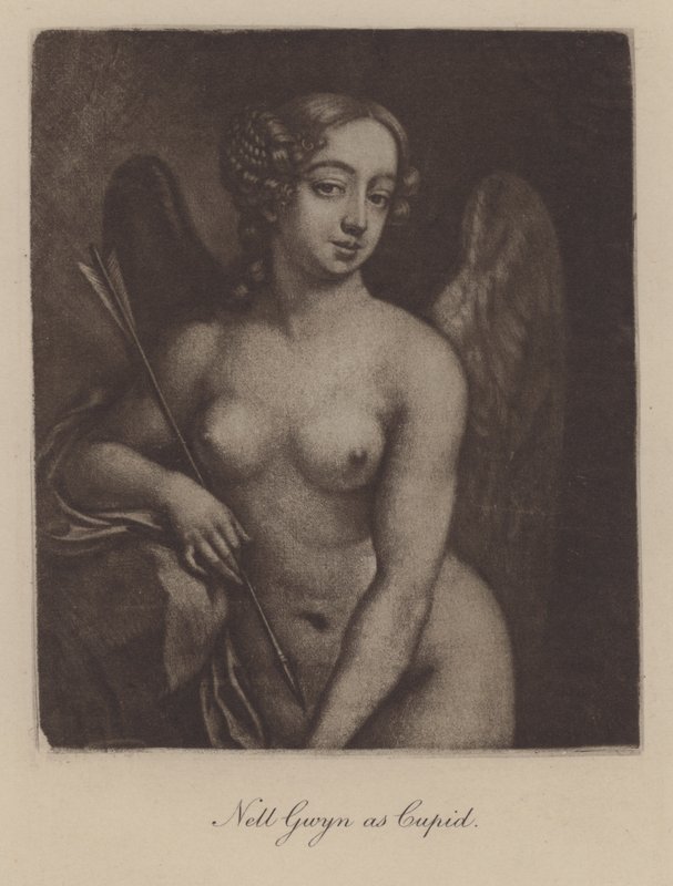 Nell Gwyn come Cupido (mezzotinto) da Peter Cross