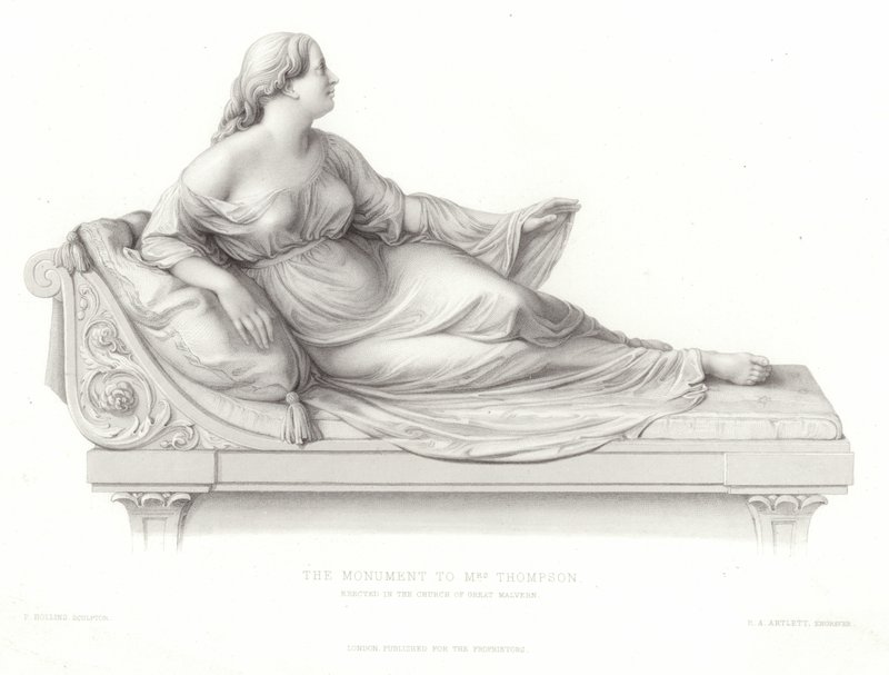 Monumento alla signora Thompson eretto nella chiesa di Great Malvern da Peter Hollins