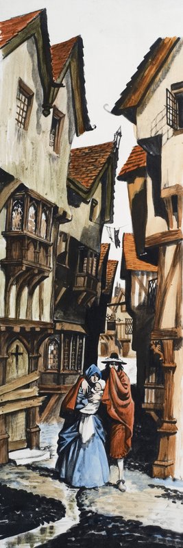 Famiglia che cammina per la città da Peter Jackson