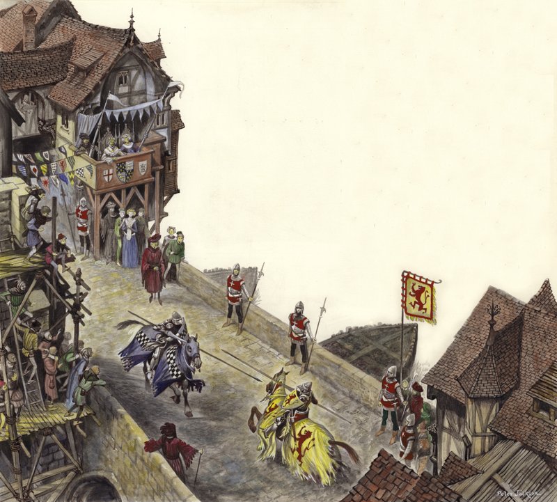 Giostra su Old London Bridge il 23 aprile 1390 da Peter Jackson