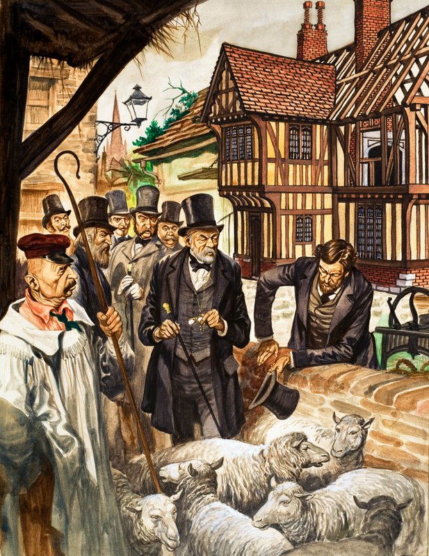 Louis Pasteur vede i risultati del suo esperimento con un vaccino per l