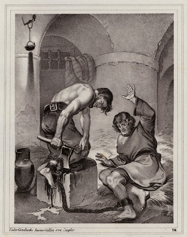 Fuga di Andreas Budiats, scudiero di Emerich von Lowenstein da Peter Johann Nepomuk Geiger