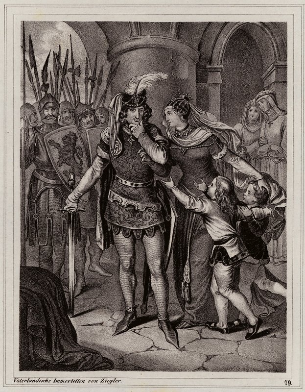 Giovanni il Cieco, Re di Boemia (incisione) da Peter Johann Nepomuk Geiger
