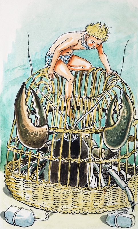 Cesto di granchi, illustrazione da "The Water Babies" di Charles Kingsley da Philip Mendoza