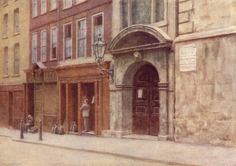 Portale della chiesa di St Georges, Botolph Lane, 1904 da Philip Norman