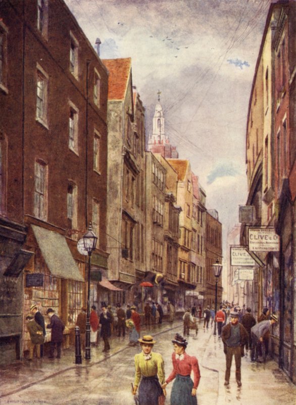 Holywell Street, Strand, guardando a ovest, 1900 da Philip Norman