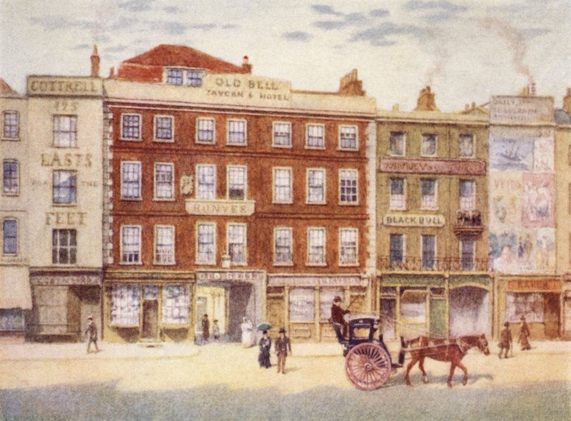 Old Bell Inn e Black Bull, da Holborn, 1897 da Philip Norman