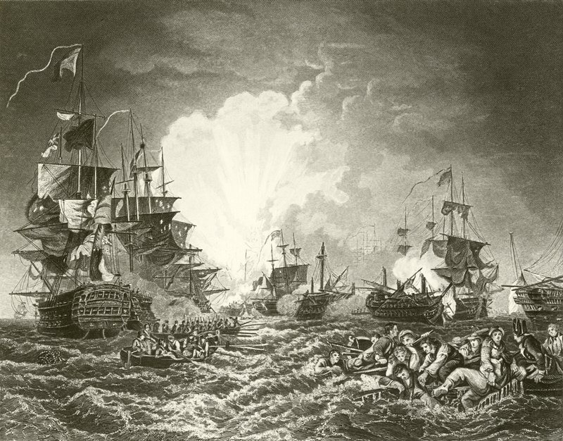 La battaglia del Nilo da Philippe Jacques de Loutherbourg