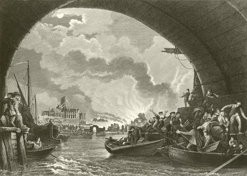 Il Grande Incendio di Londra da Philippe Jacques de Loutherbourg