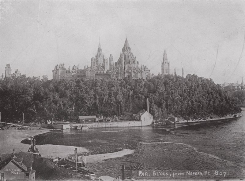 Edifici del Parlamento, Ottawa, da Nepean Point (foto in b/n) da Photographer Canadian