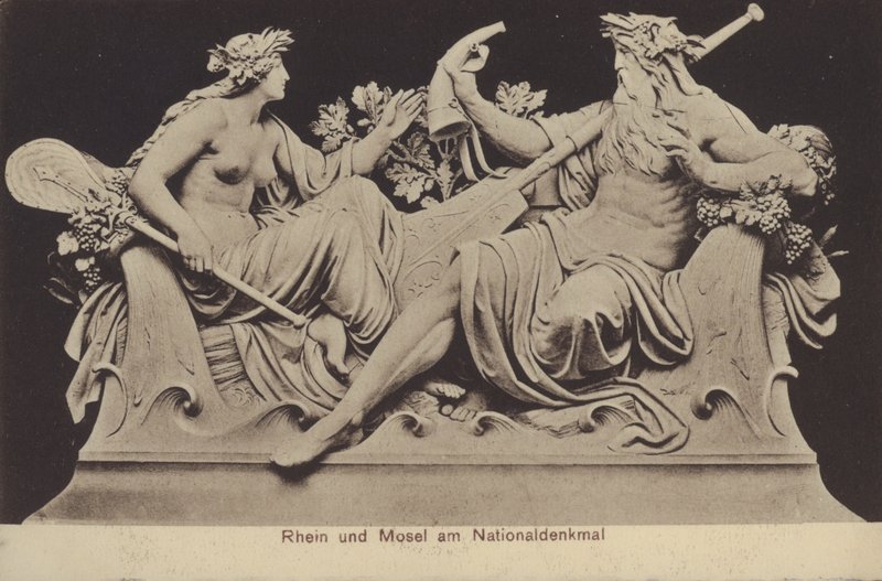 Figure allegoriche che rappresentano il Reno e la Mosella sul Nationaldenkmal, monumento che commemora l