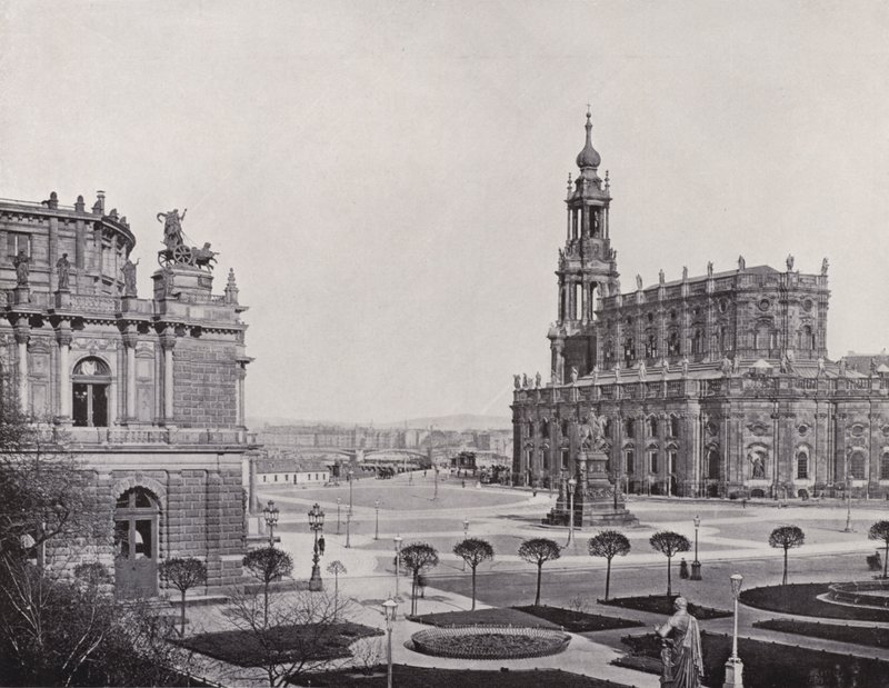 Vista dal Zwingerwall sul Theaterplatz da Photographer German