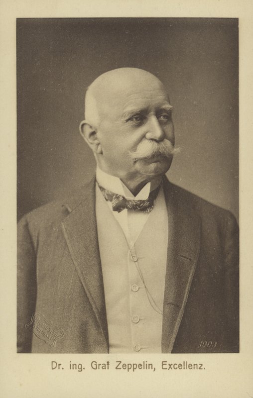 Graf Ferdinand von Zeppelin, progettista e costruttore di dirigibili tedesco da Photographer German