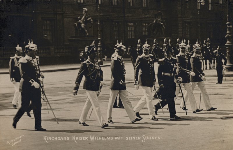 Kaiser Guglielmo II e i suoi figli (foto b/n) da Photographer German