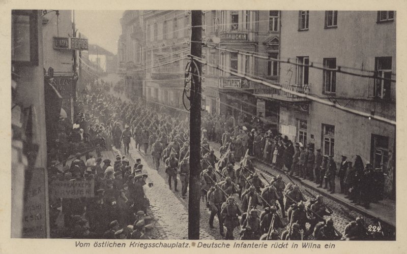 Occupazione di Vilnius, Lituania, da parte delle truppe tedesche durante la Prima Guerra Mondiale da Photographer German