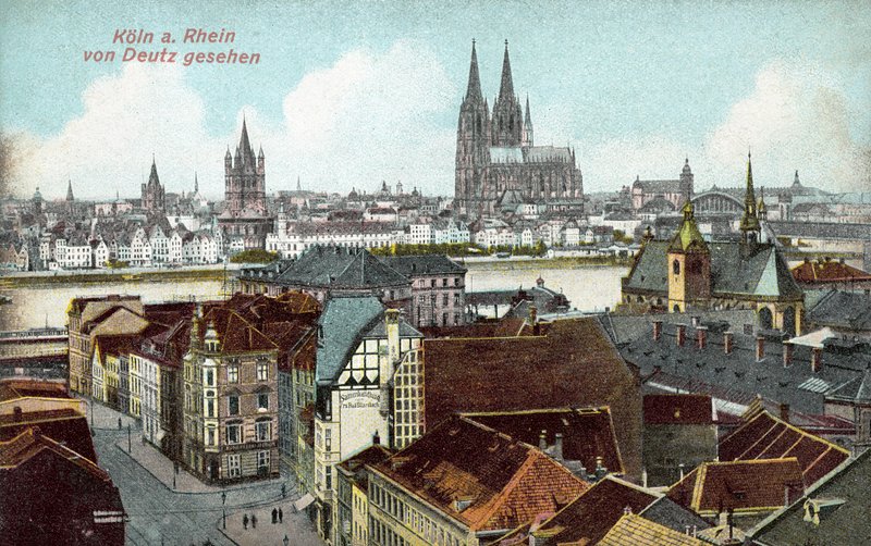 Veduta di Colonia attraverso il Reno da Deutz, Germania da Photographer German