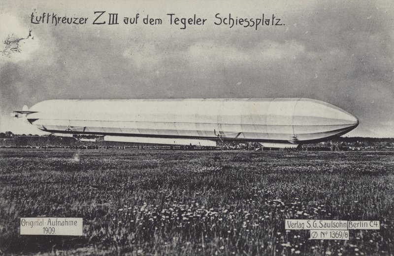 Zeppelin LZ III sul poligono di tiro di Tegel, Berlino da Photographer German