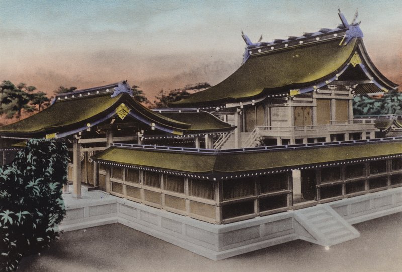 Giappone, c.1912: Edificio principale del Meiji Jingu, Santuario, Tokyo da Photographer Japanese