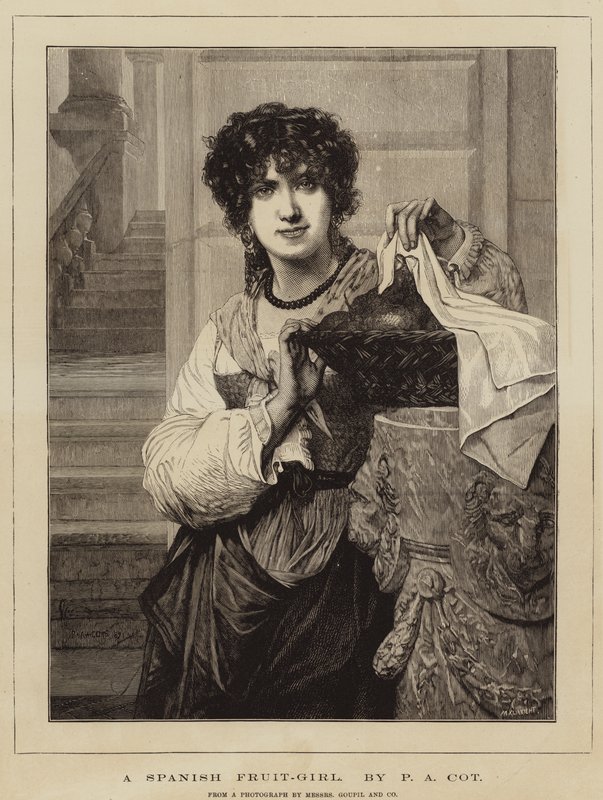 Una ragazza fruttivendola spagnola da Pierre Auguste Cot